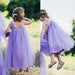 Elegant Tulle Maternity Gown with Puffy Sleeves and Ruffled Skirt