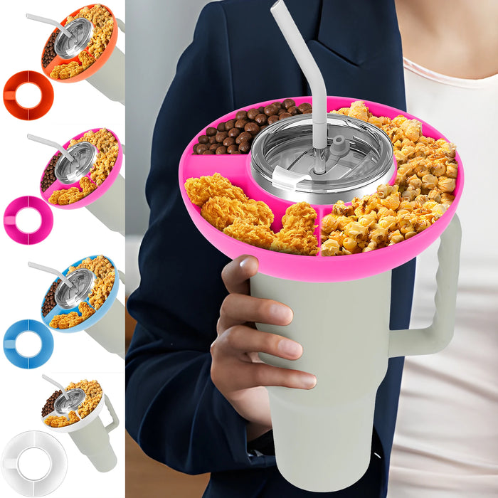 Snacker's Dream: 3-Compartment Snack Bowl for 40oz Tumblers