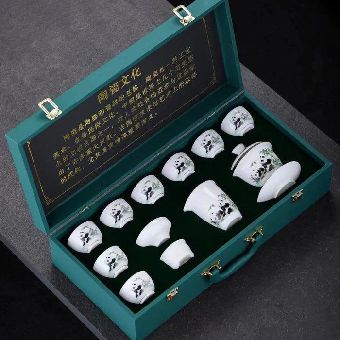 Luxurious Goat Fat Jade Porcelain Kungfu Tea Set for an Elevated Tea Experience