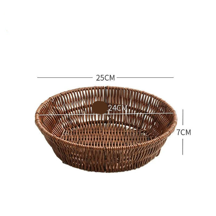 Elegant Imitation Rattan Serving Tray for Upscale Snacking and Tea Presentation