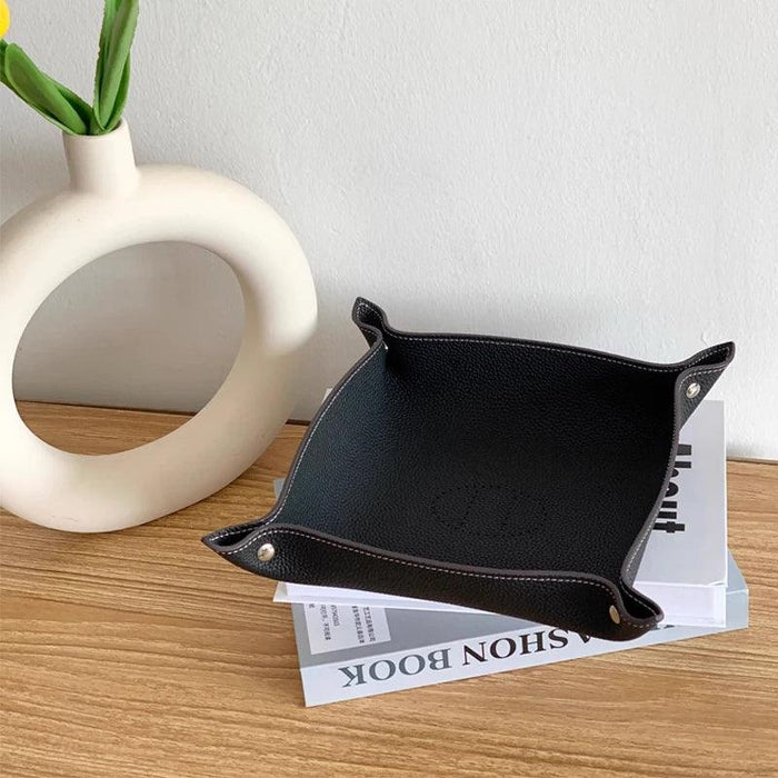 Elegant Leather Desk Tray Organizer for Keys, Jewelry, and Essentials - Stylish Storage Solution