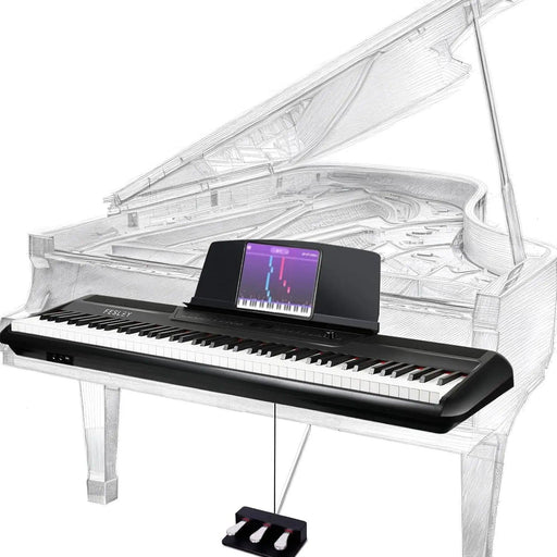 Fesley 88-Key Weighted Digital Piano with 3 Pedals and 128 K French Dream Sound System - Portable Electronic Keyboard