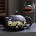 170ml Handcrafted Color-Changing Purple Clay Teapot with Dragon and Phoenix Design