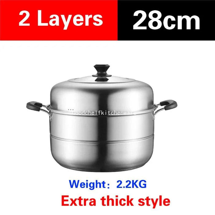 Deluxe Stainless Steel Multi-Layer Steamer for Optimal Home Cooking