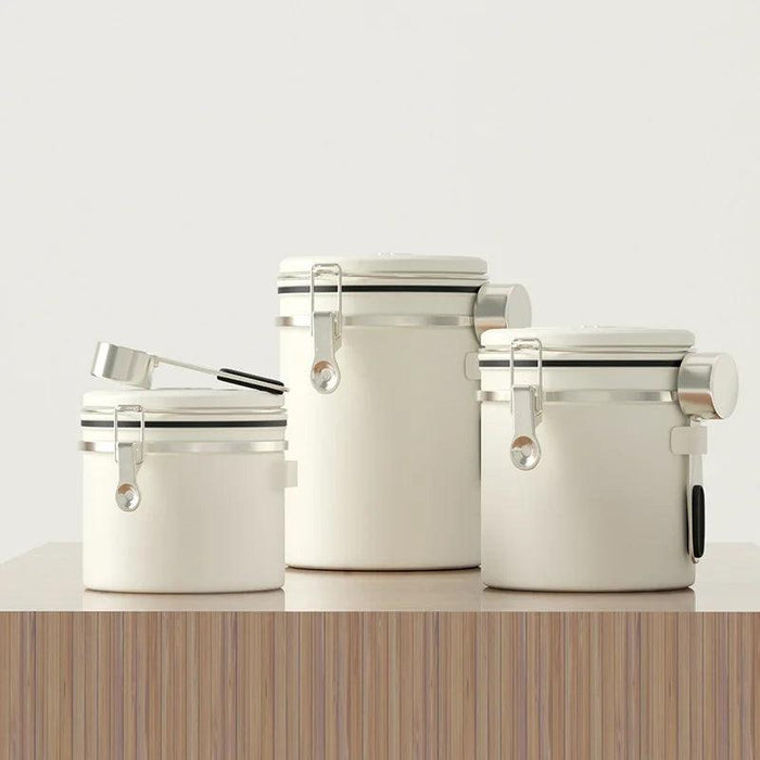 Stylish Stainless Steel Coffee Bean Canister with Date Tracker and Carbon Release Valve