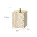 Natural Beige Travertine Luxury Bathroom Accessory Collection - Soap Dispenser, Dish, Reed Diffuser & Vanity Tray Set