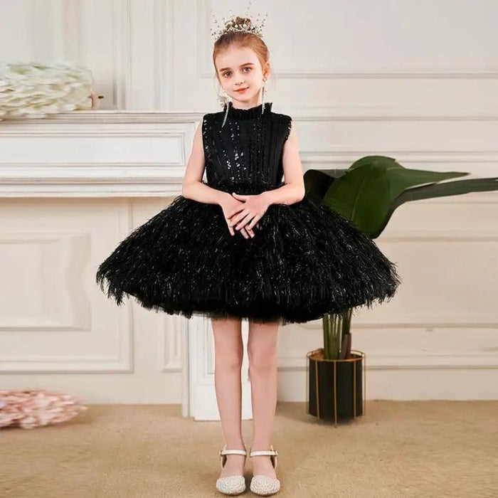 Fairy Tale Sequin and Feather Princess Dress for Girls