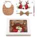 Charming Holiday Floral Baby Bib Set with Pacifier Clip - Perfect Christmas Gift