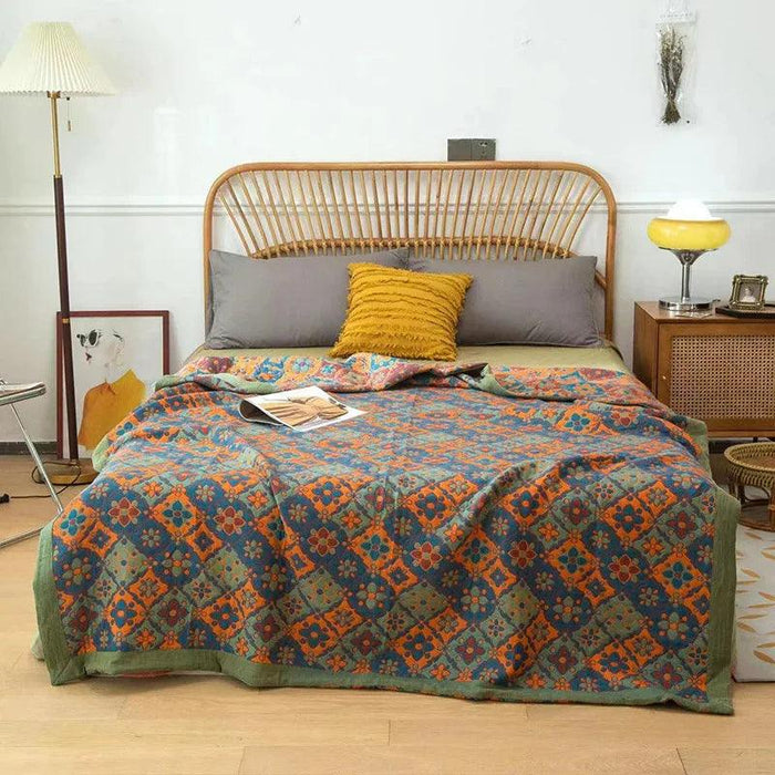 Ethnic-Inspired Cotton Gauze Bedspread Blanket for Ultimate Comfort