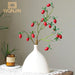 Festive Red Pomegranate Floral Branch with Lush Greenery