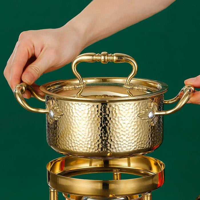 Solo Dining Stainless Steel Pot Set with Integrated Alcohol Burner