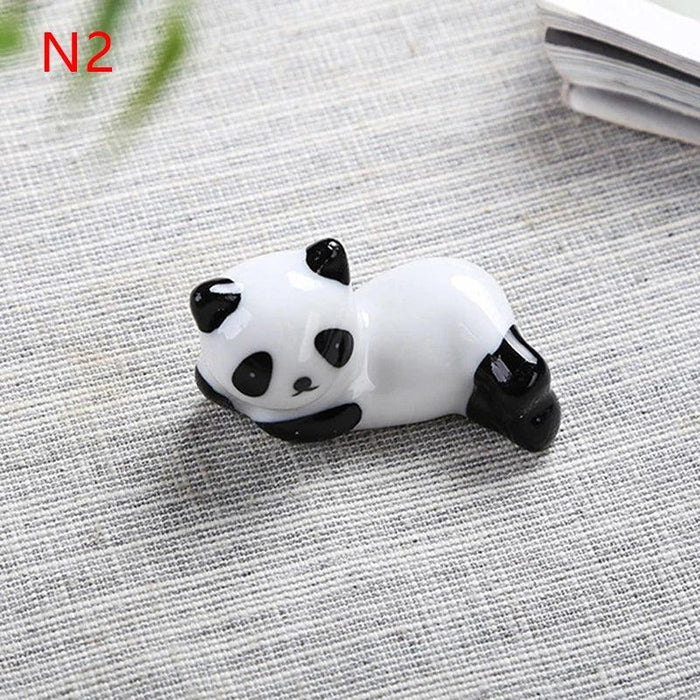 Cute Panda Ceramic Chopsticks Holder - Whimsical Tableware for Chinese & Japanese Dining