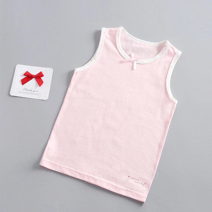 Colorful Cartoon Cotton Tank Tops for Girls - 3-Piece Summer Undershirt Set