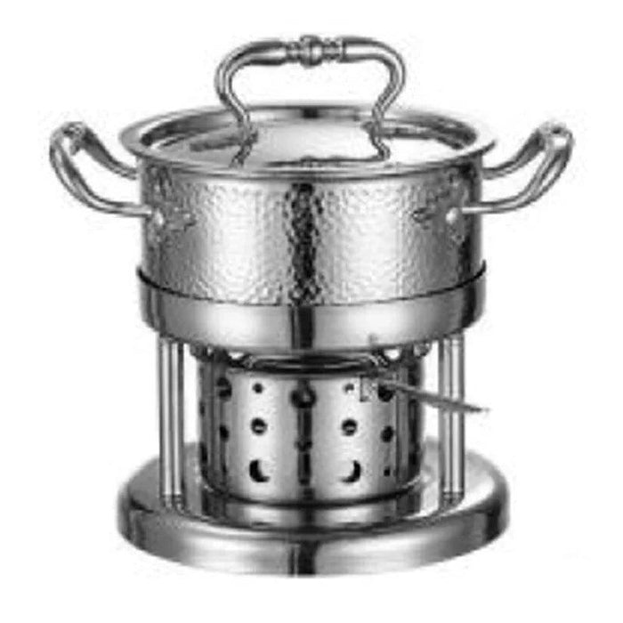 Solo Dining Stainless Steel Pot Set with Integrated Alcohol Burner