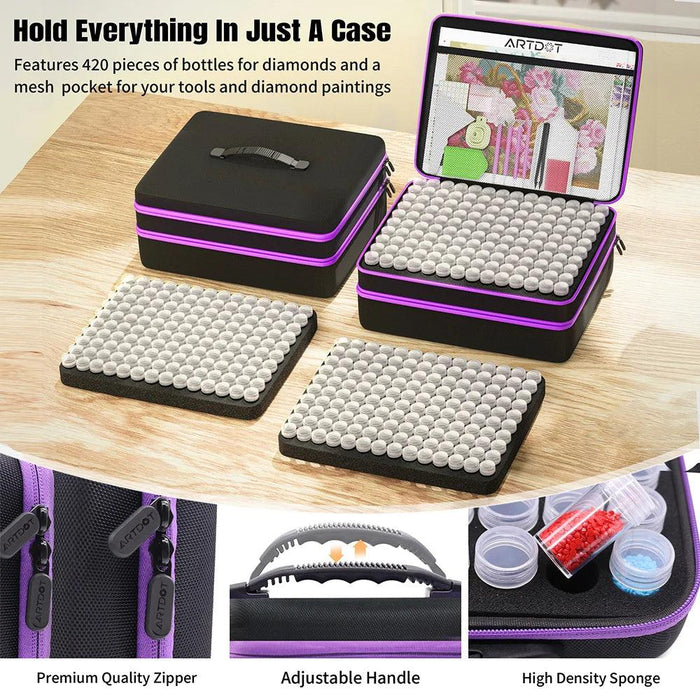 Extraordinary 420-Slot Diamond Painting Organizer with Essential Accessories for Creative Artists