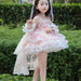 Fairy Tale Pink Lace Floral Dress for Baby Girls