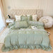 Elegant Seersucker Lace Ruffle Bedding Set