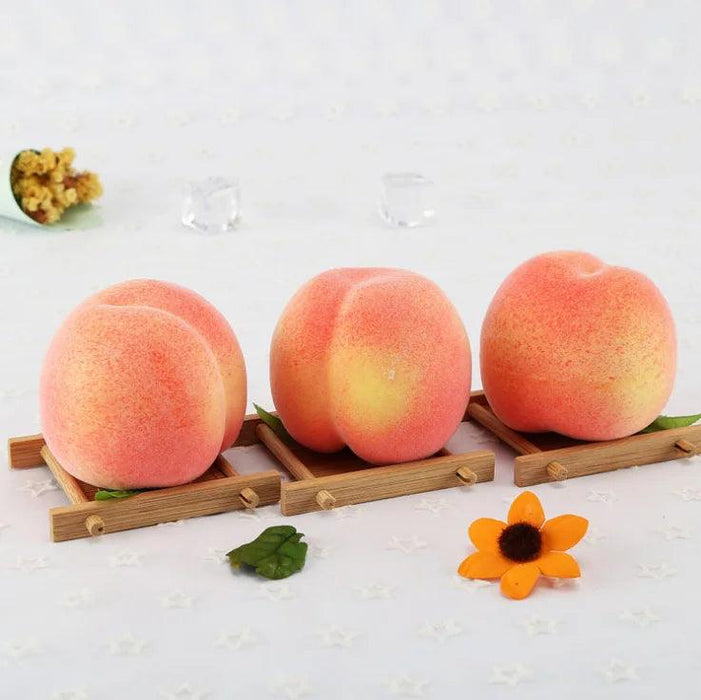 Realistic 8.5cm Honey Peach Decorative Fruit Ornament for Home Elegance