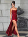 Satin Backless Maxi Gown with Spaghetti Straps for Women