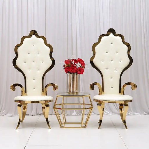 Majestic Stainless Steel Throne Chair for Exquisite Weddings and Celebrations