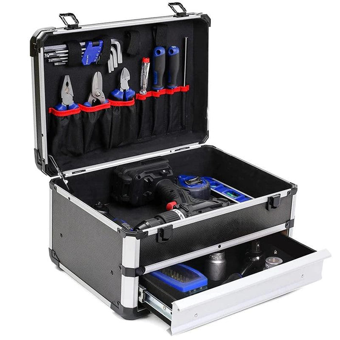 Ultimate Ergonomic Aluminum Toolbox with Organized Drawers - The Perfect Portable Storage Solution