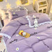 Korean Princess Ruffled Bedding Collection for Girls - Double Duvet Cover, Fitted Sheet, and Pillowcases in Multiple Sizes