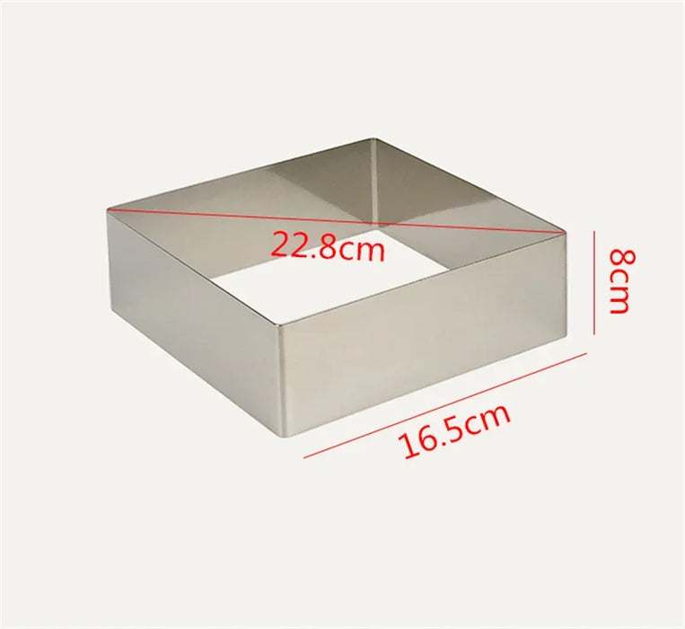 Square Stainless Steel Mousse Cake Mold - Ideal for Special Celebrations