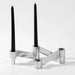 Contemporary Silver Candle Holders Set - Modern Tabletop Decor for a Stylish Home