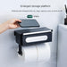 Rotating Double Roll Wall Mounted Tissue Paper Holder with Storage Organizer