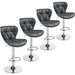 Set of 4 Retro Brown Adjustable Swivel Bar Stools with Shell Back