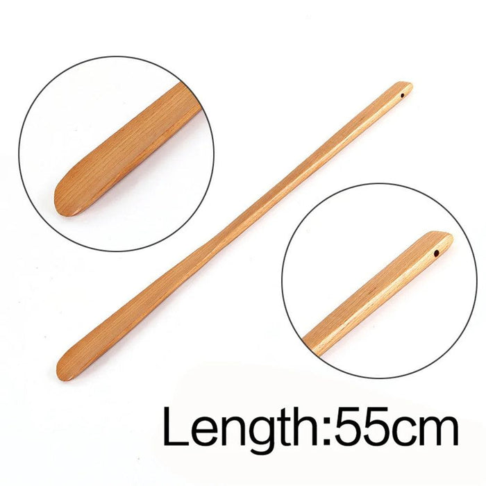 Stylish Long-Handled Wooden Shoe Horn - Versatile 32/38/55cm Shoe Lifter for Effortless Wear