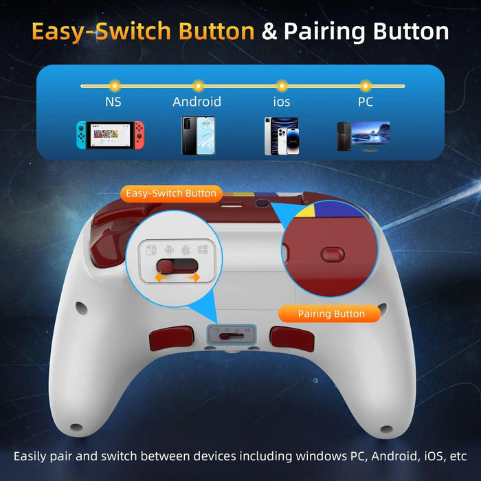 Ultimate Multi-Platform Wireless Gaming Controller: Precision Hall Effect Joystick, NFC Amiibo Support & Customizable Features