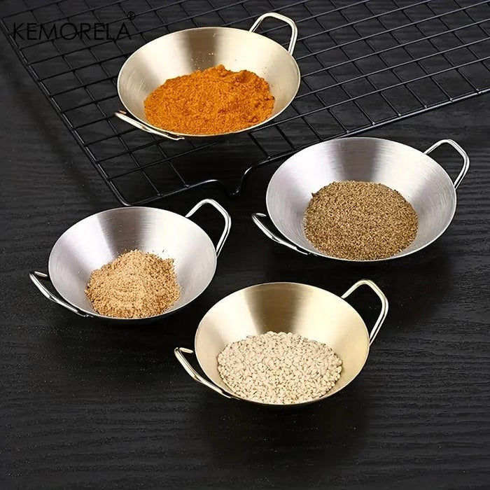 Korean Cuisine Stainless Steel Seasoning Bowls: Elegant Essential for Fine Dining