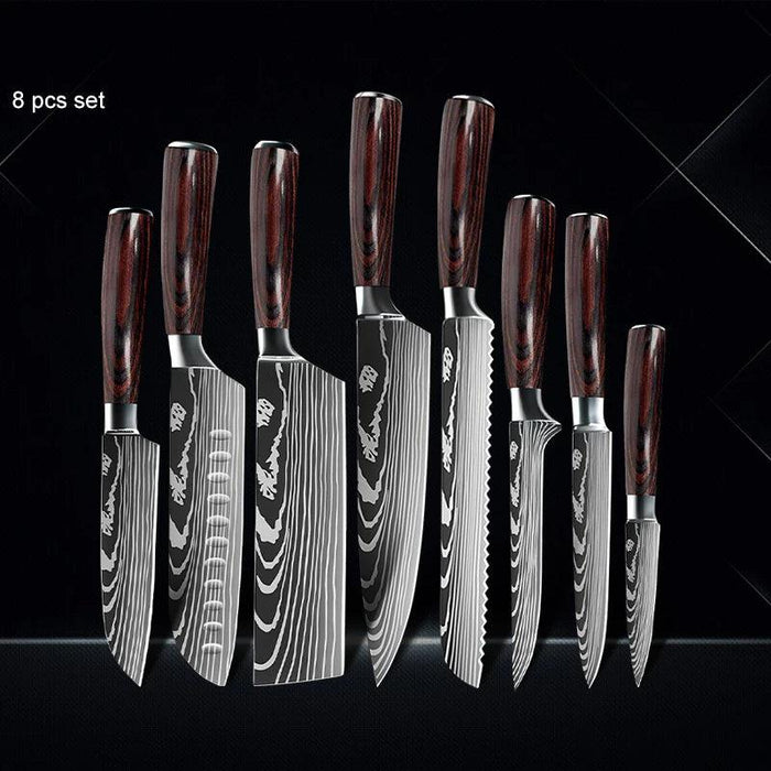 Premium Japanese Damascus Kitchen Knife Set - 1 to 10 Piece Collection for Masterful Culinary Precision