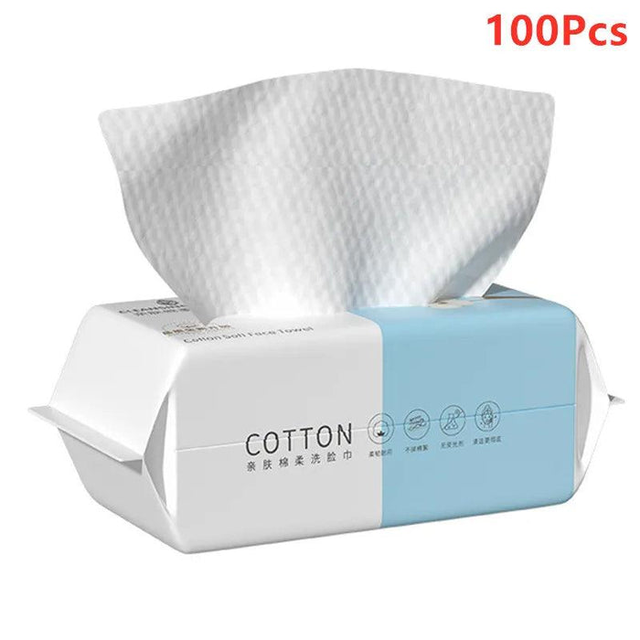 Travel-Friendly Eco-Conscious Facial Wipes - Soft Pearl Cotton Makeup Remover Cloths