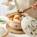 Elegant Japanese Cat-Themed Ceramic Stew Pot with Comfortable Double Ear Handles for Gourmet Cooking