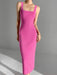 Elegant Midi Dress with Square Neck - Stylish Viscose Stretch