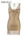 Elegant Backless Diamond Patchwork Dress with Stylish Collar - A Fashion Essential for Women