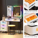 Luxurious LED-Integrated Glass Makeup Organizer with Charging Station