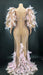 Pink Diamond Feather Mermaid Gown