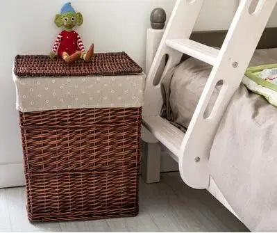 Elegant Rattan Storage Hamper with Lid - Stylish Organizer for Clothes, Toys, and Home Essentials