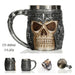 Skull Viking Pirate Resin Steel Tankard - Multi-Purpose Drinking Vessel and Decorative Accent