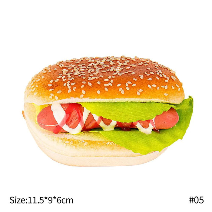 Lifelike Artificial Hamburger Dessert Toy for Creative Displays and Photography