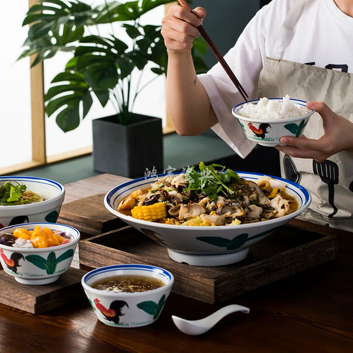 Set of 10 Luxurious Unbreakable Porcelain Noodle Bowls: Elevate Your Dining Experience