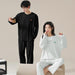 Chic Spring 2024 Modal Couples Pajama Set - Long Sleeve Loungewear with Cozy Round Neck