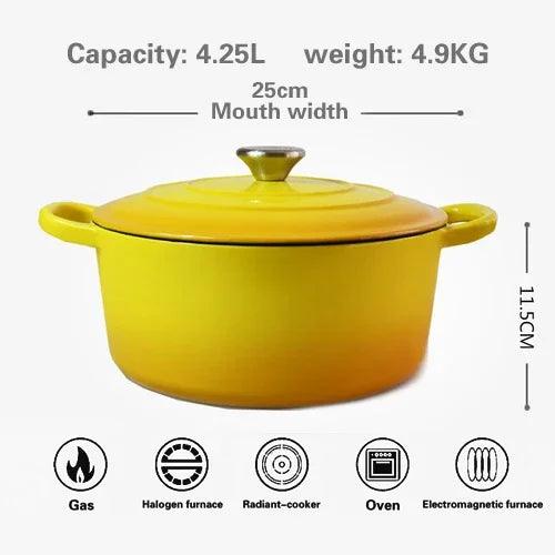 Deluxe Enamelled Cast Iron Soup and Stew Cooking Set - Induction Ready