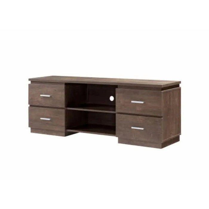 Elegant 60-Inch Walnut Oak TV Stand with Ample Storage and Display Features