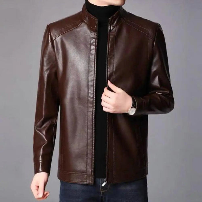 Men's Chic Faux Leather Motorcycle Jacket