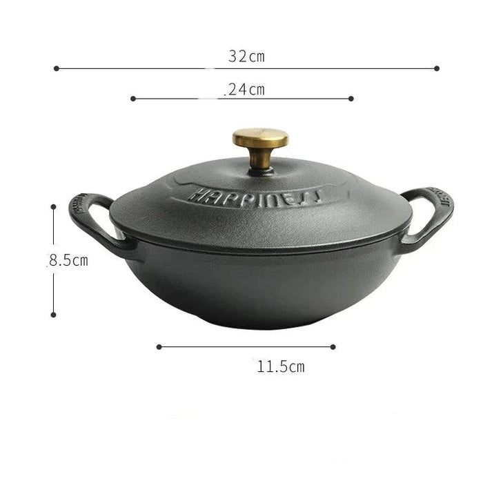 Heritage-Inspired Durable Cast Iron Soup Pot for Gourmet Slow Cooking