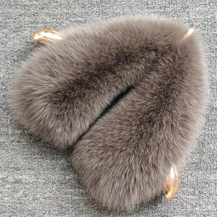 Luxury Fox Fur Winter Scarf with Versatile Detachable Collar - A Statement of Winter Elegance